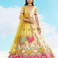 Monjolika Fashion Ivory & Yellow Silk Heavy Embroidered Wedding Lehenga Choli - Swadesiicart