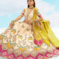 Monjolika Fashion Ivory & Yellow Silk Heavy Embroidered Wedding Lehenga Choli - Swadesiicart
