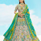 Monjolika Fashion Light Grey & Sea Green Silk Bridal Lehenga Choli with Sequence Embroidery - Swadesiicart