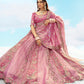 Monjolika Fashion Embroidered Onion Pink Silk Reception Lehenga Choli - Swadesiicart