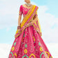 Monjolika Fashion Rani Pink Silk Embroidered Reception Lehenga Choli - Swadesiicart
