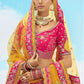 Monjolika Fashion Rani Pink Silk Embroidered Reception Lehenga Choli - Swadesiicart
