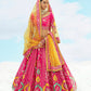 Monjolika Fashion Rani Pink Silk Embroidered Reception Lehenga Choli - Swadesiicart