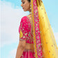 Monjolika Fashion Rani Pink Silk Embroidered Reception Lehenga Choli - Swadesiicart