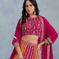 Monjolika Fashion Rani Pink Embroidered Faux Georgette Lehenga Choli - Swadesiicart