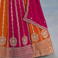Monjolika Fashion Rani Pink Embroidered Faux Georgette Lehenga Choli - Swadesiicart