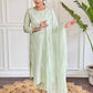 The52 Gorgeous Chikankari Work with Pure Cotton Fabric Straight Kurta, Pant and Dupatta Set | Swadesiicart