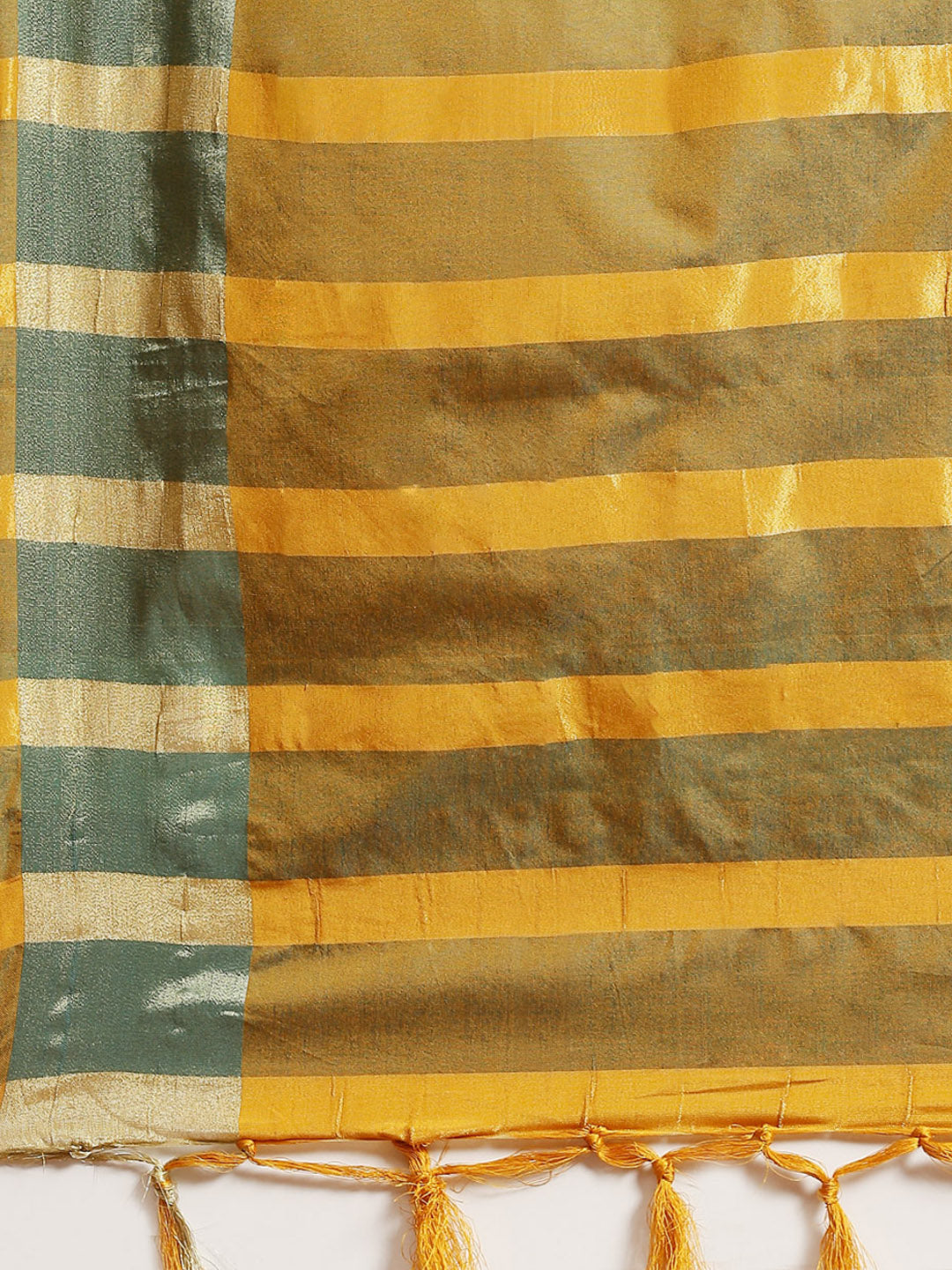 Saree Mall Mustard Zari Silk Blend Uppada Saree - Swadesiicart
