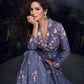Anaita Dark Lavender Heavy Chinon With Embroidery Stitched Gown
