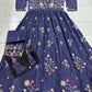 Anaita Dark Lavender Heavy Chinon With Embroidery Stitched Gown