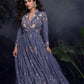 Anaita Dark Lavender Heavy Chinon With Embroidery Stitched Gown