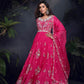 Anaita Pink Heavy Chinon With Embroidery Stitched Gown