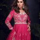 Anaita Pink Heavy Chinon With Embroidery Stitched Gown