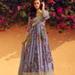 Anaita Purple Heavy Chinon With Embroidery Stitched Gown