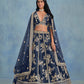 Monjolika Fashion Navy Blue Art Silk Designer Wedding Lehenga Choli - Swadesiicart