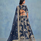 Monjolika Fashion Navy Blue Art Silk Designer Wedding Lehenga Choli - Swadesiicart
