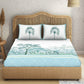 SPACES Kalakari Haath Teal Green Print Pure Cotton 210 TC King Bedsheet & 2 Pillow Covers - Swadesiicart