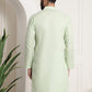 Sojanya Men Green Dobby Checked Straight Kurta | Swadesiicart