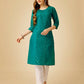 Jyoti Fashion Women's Rama Cotton Blend Embroidered Kurta Pant Set - Swadesiicart