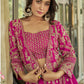 Monjolika Fashion Magenta Chinnon Heavy Embroidered Koti Style Lehenga Choli - Swadesiicart