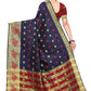 Vamika Banarasi Jaquard Navy Blue Weaving Saree | Swadesiicart