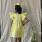 ArthLife Yellow Flower Embroidered Lace Dress