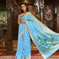 Very Much Indian Handloom Pure Cotton Paithani Peacock Pallu-Sky Blue | Swadesiicart