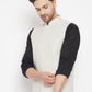 Even Apparels Cream Merino Men Woven Nehru Jacket BF504 | Swadesiicart