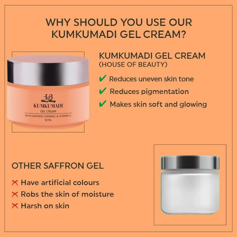 House Of Beauty Kumkumadi Gel Cream With Saffron - Swadesiicart