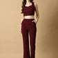 Myshka Women's Magenta Solid Top With Trousers - Swadesiicart