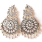 Tehzeeb Creations Women's Silver Colour Earrings With Kundan And Ghungroo Work | Swadesiicart