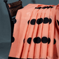 Peach And Black Block Print Pure Mulmul Cotton Saree By Gayathri Reddy Designer Studio | Swadesiicart