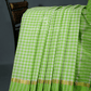 Light Green With Checks Pure Mangalgiri Cotton Saree By Gayathri Reddy Designer Studio | Swadesiicart