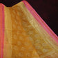 Dry Mehendi Colored Block Print Semi Chanderi Saree By Gayathri Reddy Designer Studio | Swadesiicart
