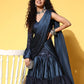 Tikhi Imli Navy Blue Sequinned Ready to Wear Saree | Swadesiicart