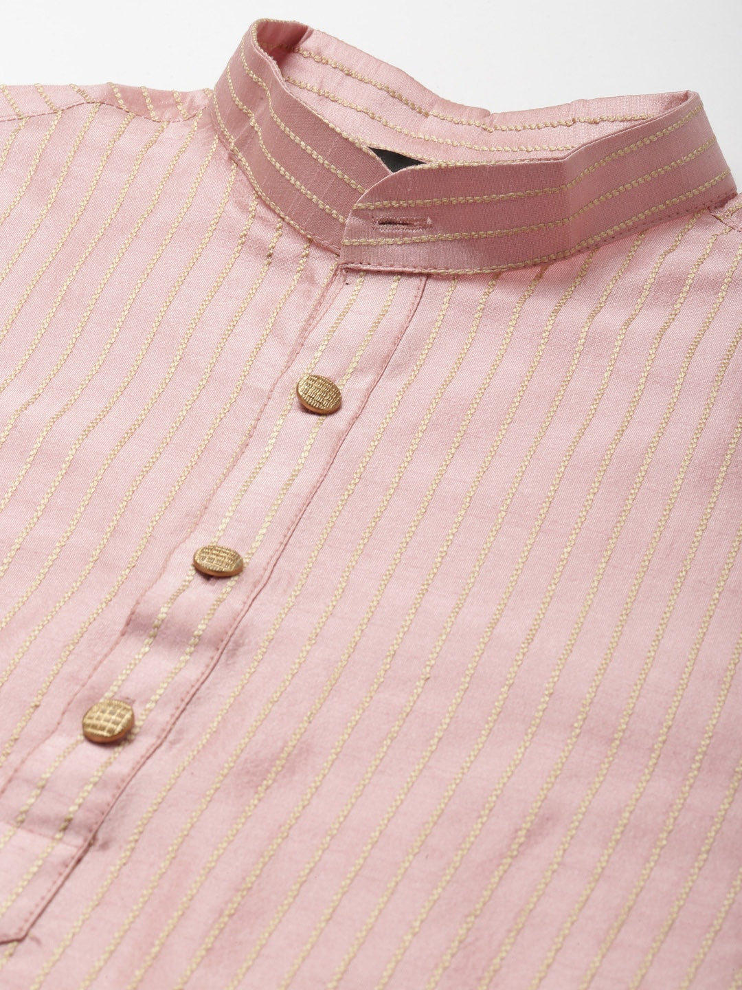 Sojanya Men Pink Solid Kurta & Churidar Comes With a Nehru Jacket | Swadesiicart