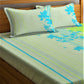 Home Sizzler Green & Blue Floral 210 TC Queen Bedsheet with 2 Pillow Covers - Swadesiicart