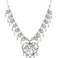 Cardinal Women Silver-Toned Oxidised Stone Studded & Beaded Heart Shaped Jewellery Set - Swadesiicart