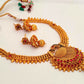 Pink kemp Peacock Necklace Set - Mokshi Collections