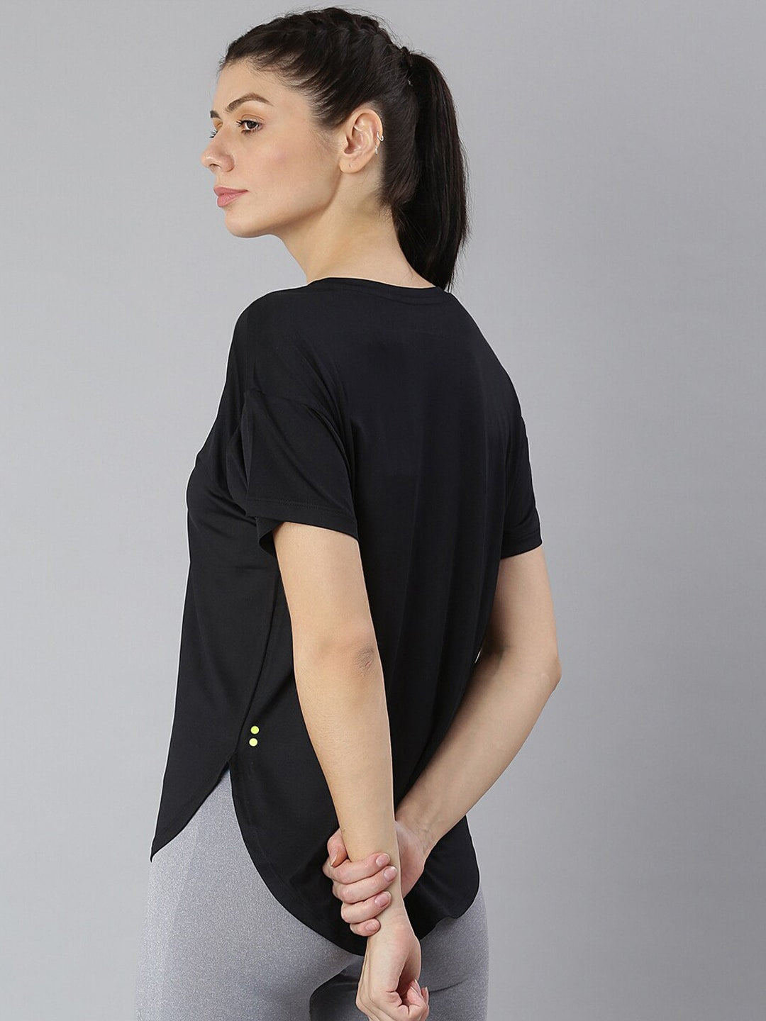 MKH Women Black Dri-FIT Sports T-shirt - Swadesiicart