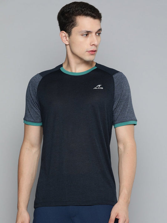 Alcis Men Colourblocked Dry Tech Slim Fit T-shirt | Swadesiicart
