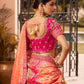 Monjolika Fashion Rani Pink Banarasi Silk Diamond Wedding Trendy Lehenga Choli | Swadesiicart
