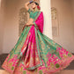 Monjolika Fashion Turquoise Banarasi Silk Diamond Wedding Trendy Lehenga Choli | Swadesiicart