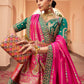 Monjolika Fashion Multi Colour Banarasi Silk Diamond Wedding Trendy Lehenga Choli | Swadesiicart