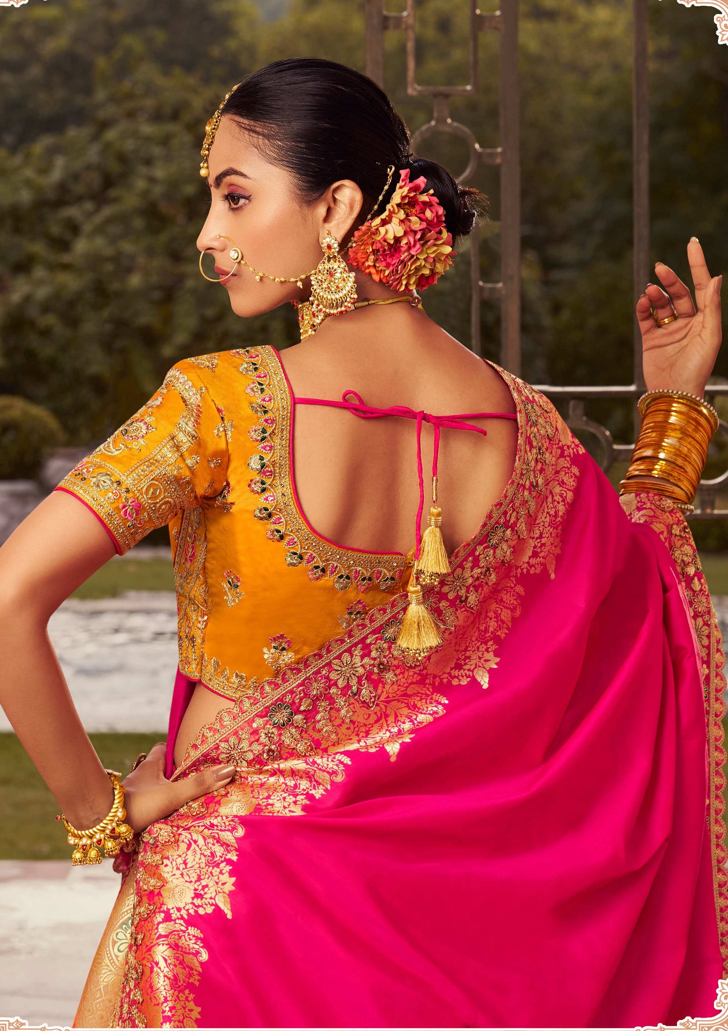 Monjolika Fashion Multi Colour Banarasi Silk Diamond Wedding Trendy Lehenga Choli | Swadesiicart