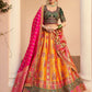 Monjolika Fashion Orange Banarasi Silk Diamond Wedding Trendy Lehenga Choli | Swadesiicart