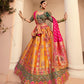 Monjolika Fashion Orange Banarasi Silk Diamond Wedding Trendy Lehenga Choli | Swadesiicart