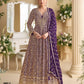 Anaita Violet Georgette Stitched Anarkali Suit with Sequence & Diamond Work