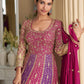 Anaita Rani Pink Georgette Readymade Anarkali Suit With Embroidery Zarkan Work
