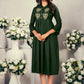 Monjolika Fashion Fancy Festive Wear Bottle Green Color Rayon Fabric Thread Embroidered Kurti - Swadesiicart